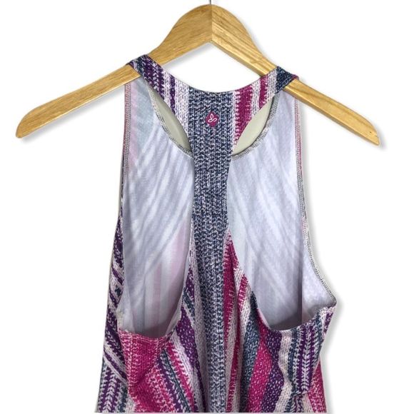 prAna Boost Printed Fitted Racerback Top in Viola Knitta NWT size Large - Picture 6 of 14